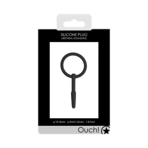 OUCH! Urethral Sounding - Silicone - Black 8.5cm Plug