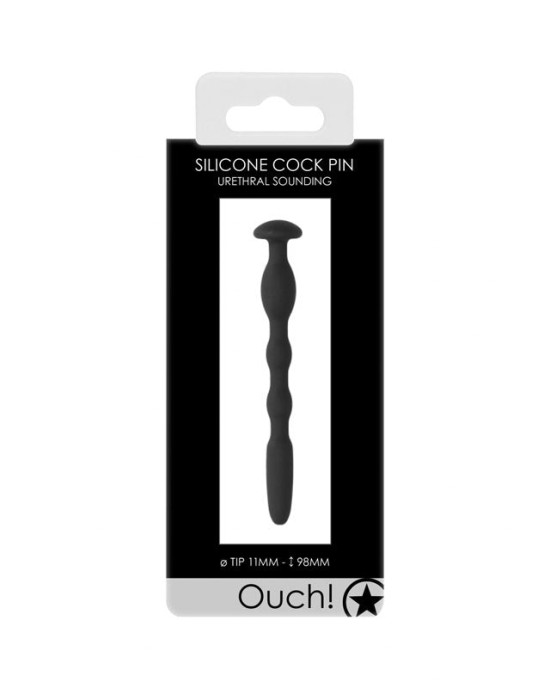 OUCH! Urethral Sounding - Silicone - Black 9.5cm Pin