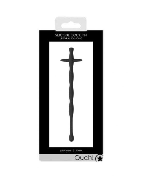 OUCH! Urethral Sounding - Silicone - Black 24cm Pin