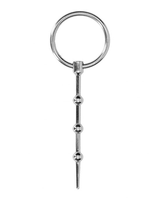 OUCH! Urethral Sounding - Stainless Steel 9.9cm Plug with Ring Pull