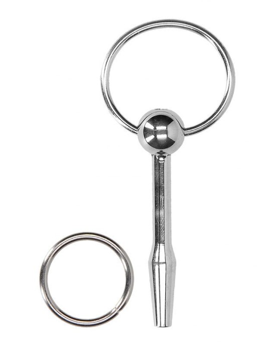 OUCH! Urethral Sounding - Stainless Steel 9.3cm Plug with Ring Pull