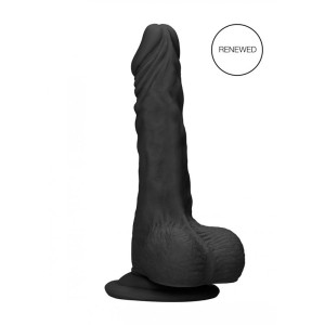 RealRock 7 Inch Black Realistic Dildo with Balls