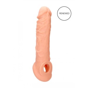 RealRock 8 Inch Realistic Penis Extender with Rings - Flesh