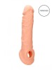 RealRock 8 Inch Realistic Penis Extender with Rings - Flesh