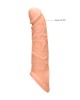 RealRock 8 Inch Realistic Penis Extender with Rings - Flesh