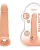 RealRock 9 Inch Realistic Penis Extender with Rings - Flesh