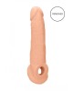 RealRock 9 Inch Realistic Penis Extender with Rings - Flesh