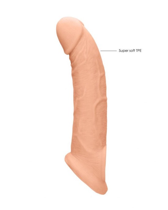 RealRock 9 Inch Realistic Penis Extender with Rings - Flesh