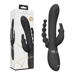 Vive RINI Rabbit Vibrator with Anal Teaser - Black