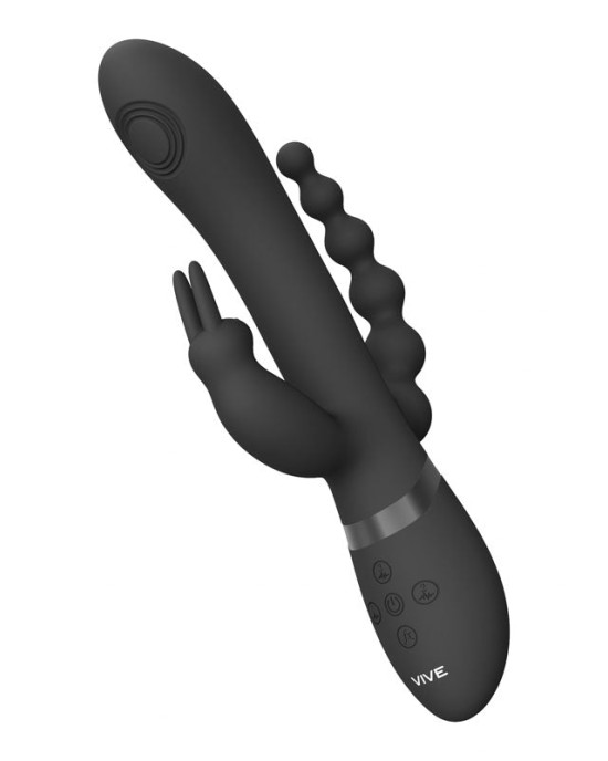 Vive RINI Rabbit Vibrator with Anal Teaser - Black