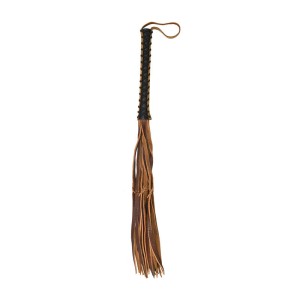 OUCH! Italian Leather 12 Stylish Tails Brown Whip