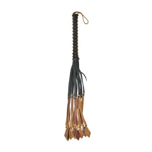 OUCH! Italian Leather 12 Stylish Tails Brown 82cm Flogger