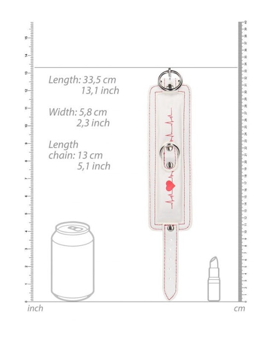 OUCH! Ankle Cuffs - Nurse Theme - White/Red Restraints