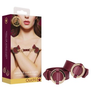 OUCH! Halo - Wrist & Ankle Cuffs - Burgundy Restraints