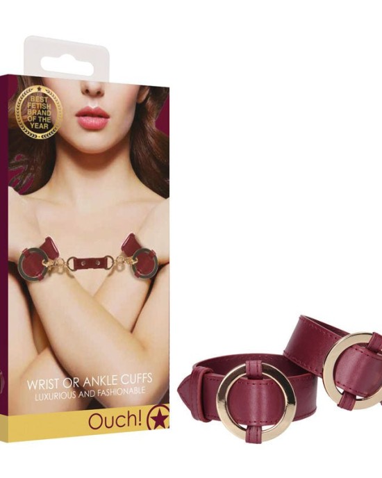 OUCH! Halo - Wrist & Ankle Cuffs - Burgundy Restraints