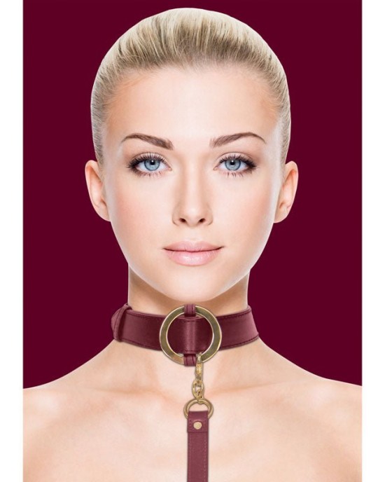 OUCH! Halo - Collar With Leash - Burgundy