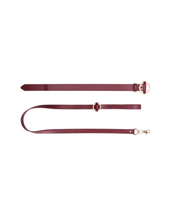 OUCH! Halo - Collar With Leash - Burgundy