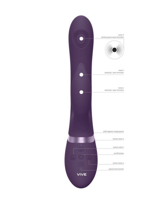 Vive AIMI Pulse Wave Swinging G-Spot Rabbit - Purple