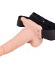 6 Inch Vibration Hollow Strap-On - Flesh