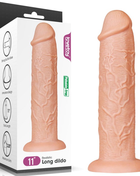 King Size 11 Inch Realistic Flesh Dildo