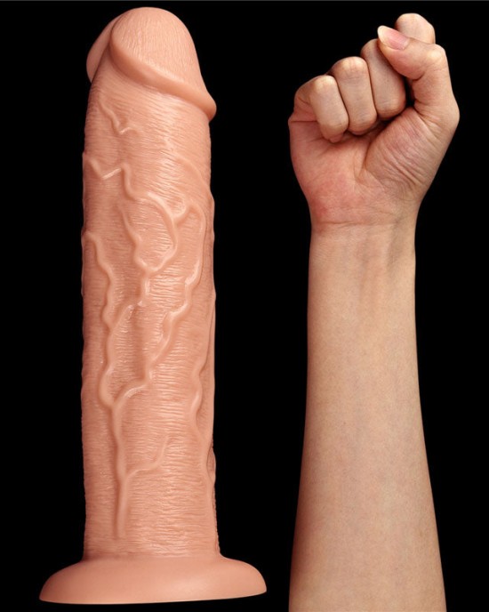 King Size 11 Inch Realistic Flesh Dildo