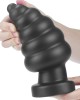 King Sized 7 Inch Vibrating Anal Cracker - Black Butt Plug