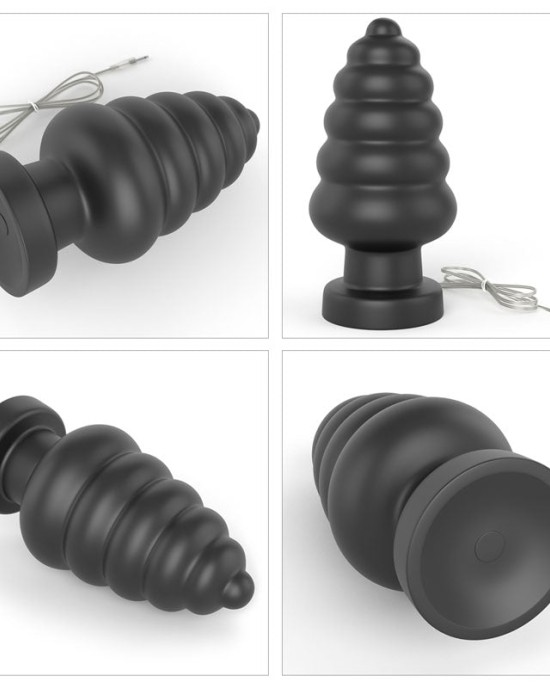 King Sized 7 Inch Vibrating Anal Cracker - Black Butt Plug