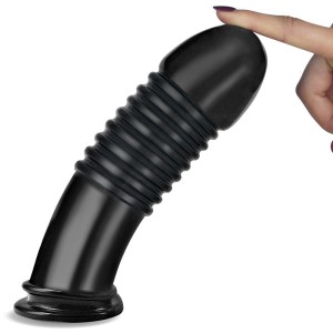 King Sized 8 Inch Anal Bumper Black Mega Butt Plug