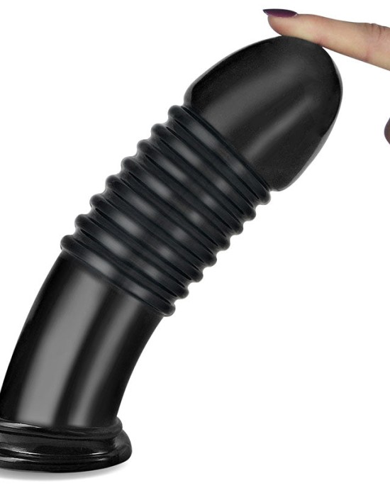 King Sized 8 Inch Anal Bumper Black Mega Butt Plug