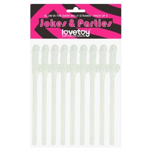 Jokes & Parties Willy Straws - Glow In The Dark - 9 Pack