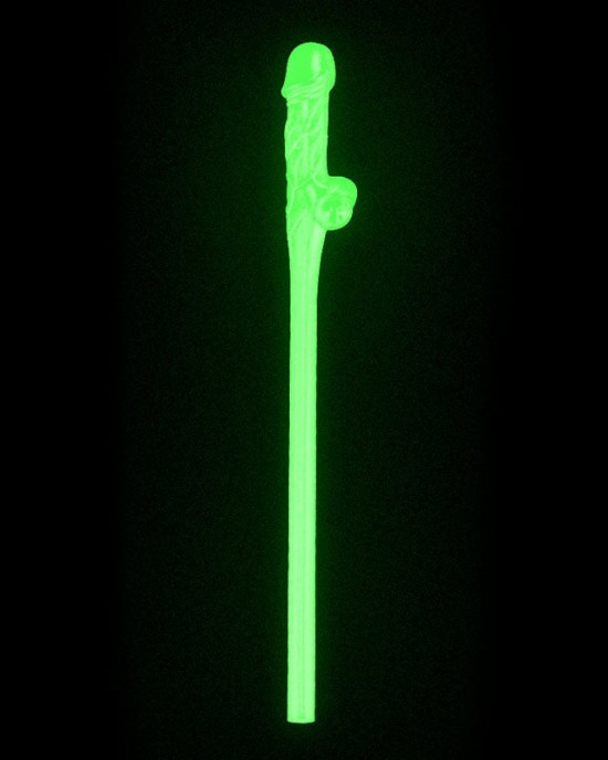 Jokes & Parties Willy Straws - Glow In The Dark - 9 Pack