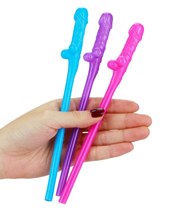 Jokes & Parties Original Willy Straws - Coloured-  9 Pack