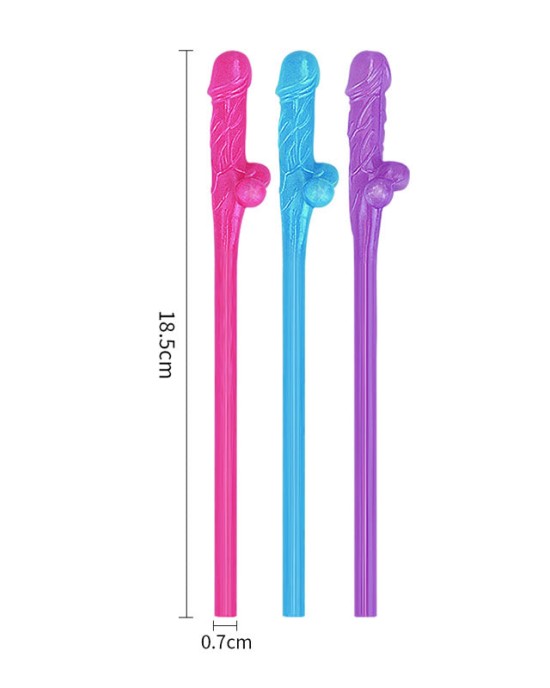 Jokes & Parties Original Willy Straws - Coloured-  9 Pack