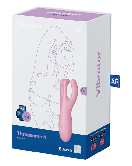 Satisfyer Threesome 4 Stimulator with App Control - Pink