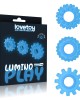 Lumino Play Glow in the Dark Blue Cock Rings - Set of 3