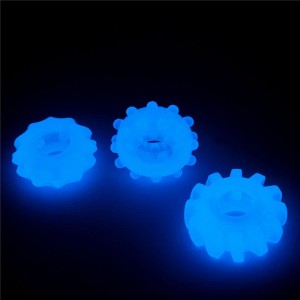 Lumino Play Glow in the Dark Blue Cock Rings - Set of 3