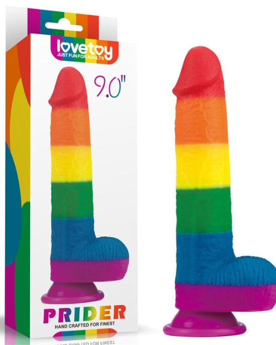 Prider 9 Inch Rainbow Dildo