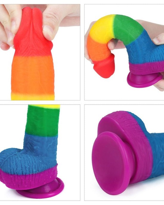 Prider 9 Inch Rainbow Dildo