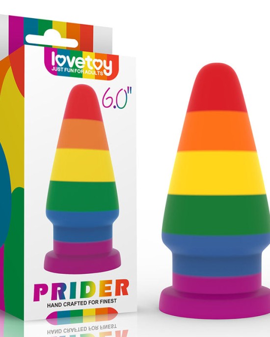 Prider 6 Inch Anal Rainbow Butt Plug