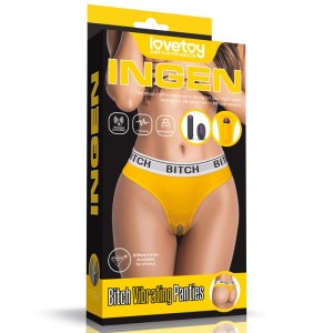 Ingen Remote Control Bitch Vibrating Panties – L – Yellow & White