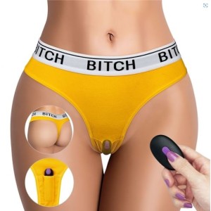 Ingen Remote Control Bitch Vibrating Panties – L – Yellow & White