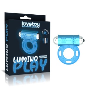 Lumino Play Vibrating Glow in the Dark Blue Cock Ring