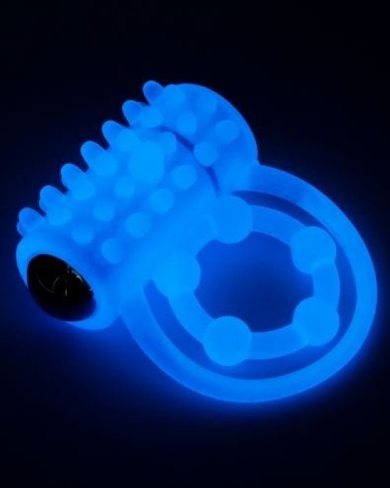 Lumino Play Vibrating Glow in the Dark Blue Cock Ring