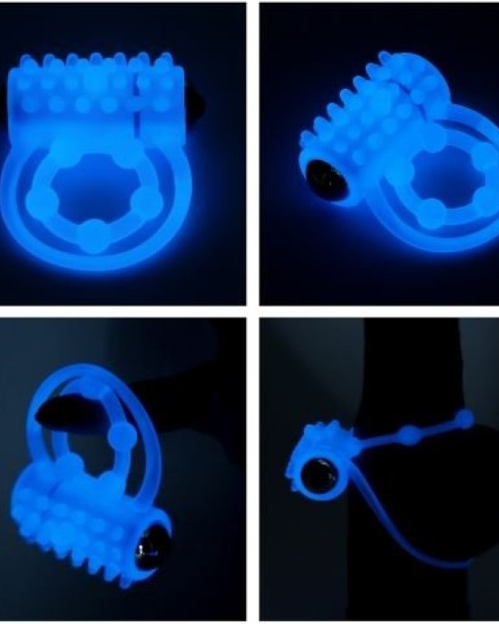 Lumino Play Vibrating Glow in the Dark Blue Cock Ring