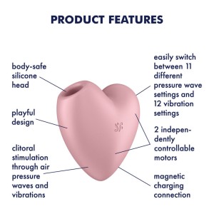 Satisfyer Cutie Heart - Light Red - Air Pulsation Stimulator with Vibration