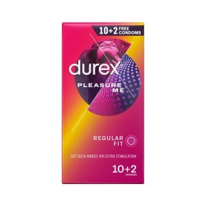 Durex Pleasure Me - Ribbed & Studded Condoms - 10 Pack + 2 Free