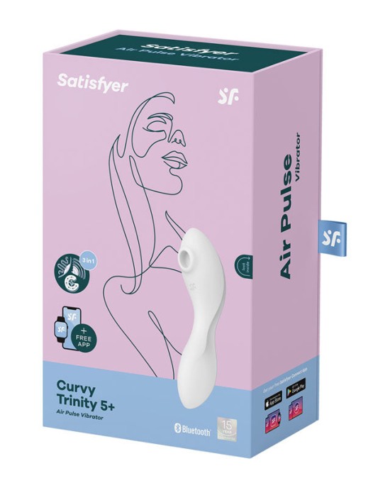 Satisfyer Curvy Trinity 5 - White - Air Pulse Stimulator with App Control