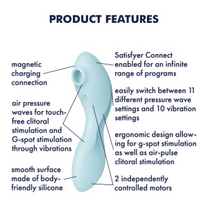 Satisfyer Curvy Trinity 5 - Blue - Air Pulse Stimulator with App Control