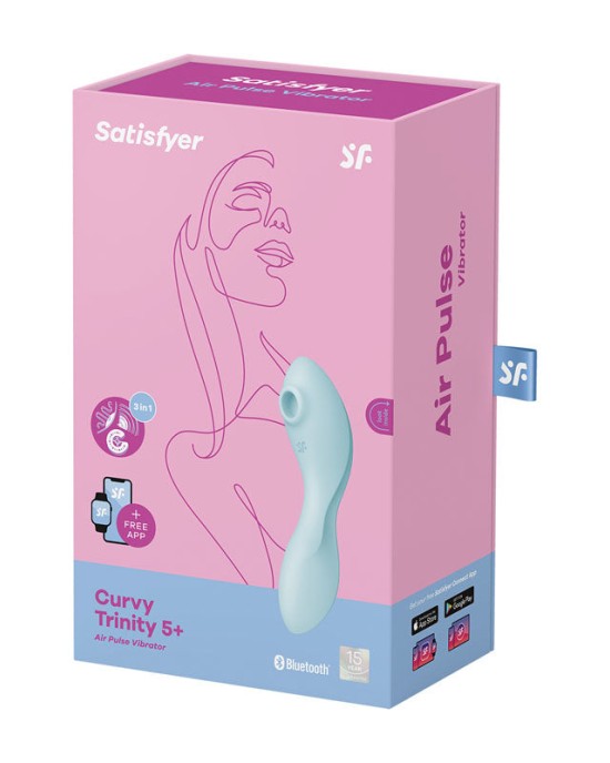 Satisfyer Curvy Trinity 5 - Blue - Air Pulse Stimulator with App Control