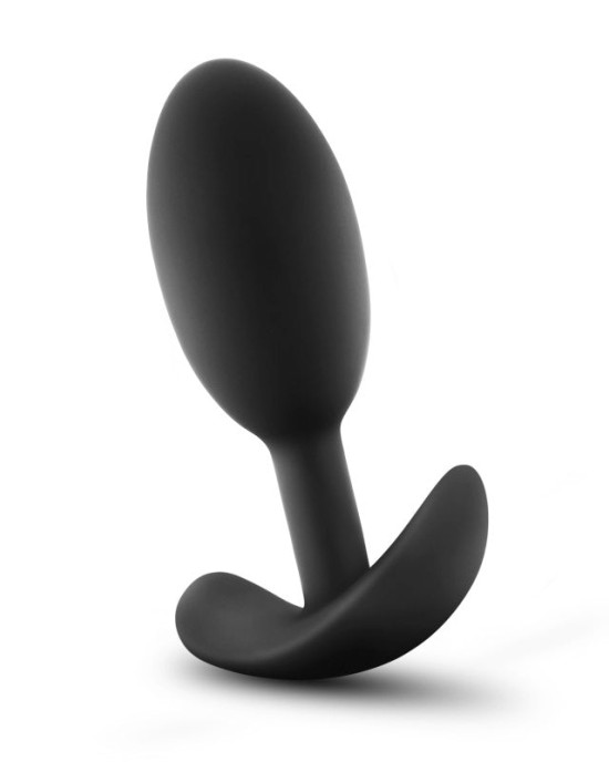 Anal Adventures Platinum Vibra Slim Butt Plug - Medium - Black